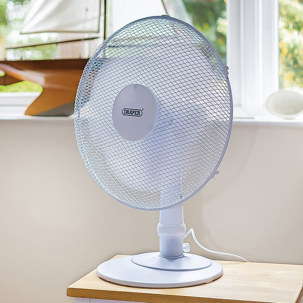 Draper White Desk Fan 16 inch Image 3