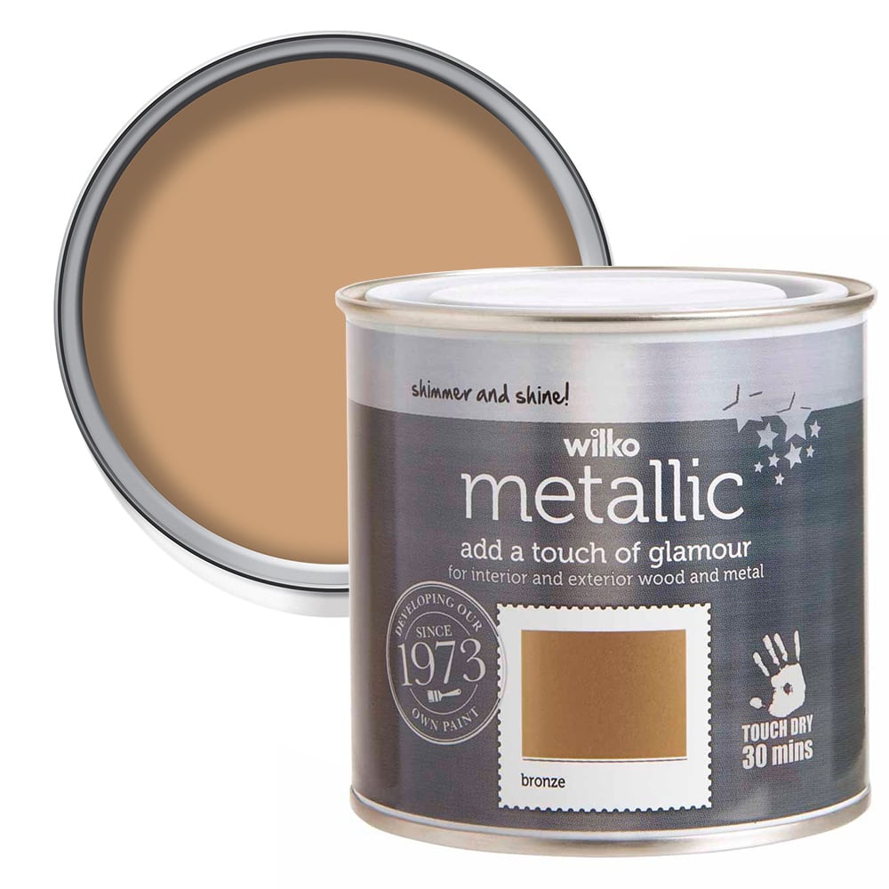 Wilko Metallic Wood and Metal Bronze Paint 250ml