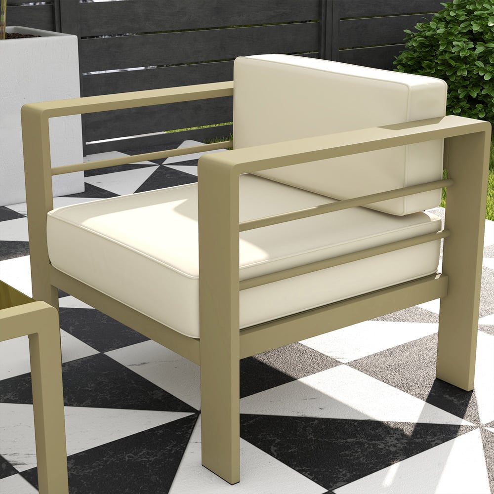 Outsunny 6 Seater Gold Aluminium Garden Sofa Set Image 3