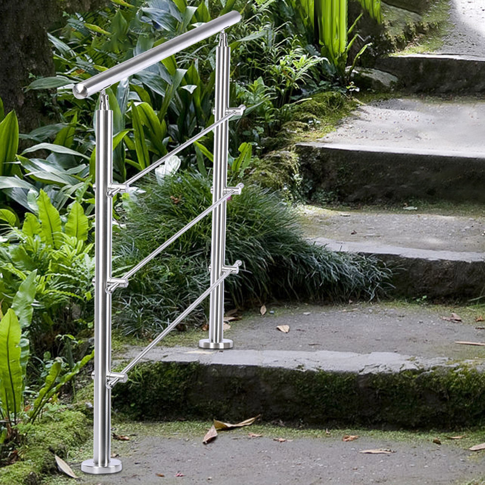 Living and Home Silver Floor Mount Stainless Steel Handrail 80 x 110cm Image 8